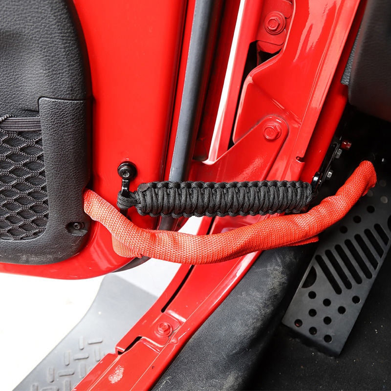 Door Limiting Straps for Jeep Wrangler CJ YJ TJ JK JKU JL Door Limiter Paracord Hand Woven Red(2pcs)
