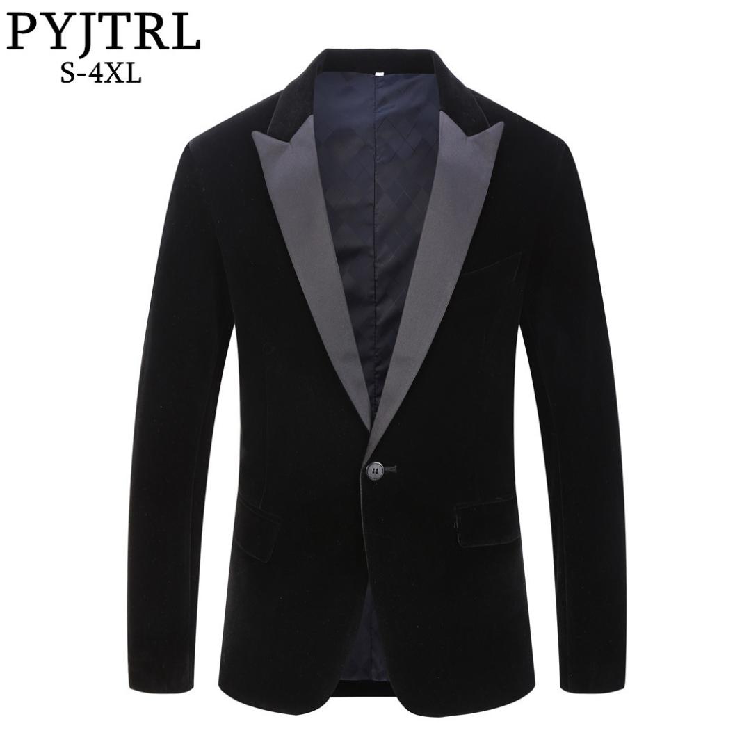 PYJTRL Male Plus Size Classic Black Shawl Lapel Velvet Blazer Men Fashion Casual Wedding Groom Slim Suit Jacket Singers Costume, Closure lapel
PYJTRL Male Plus Size Classic Black Shawl Lapel Velvet Blazer Men Fashion Casual Wedding Groom Slim Suit Jacket Singers Costume, Closure lapel