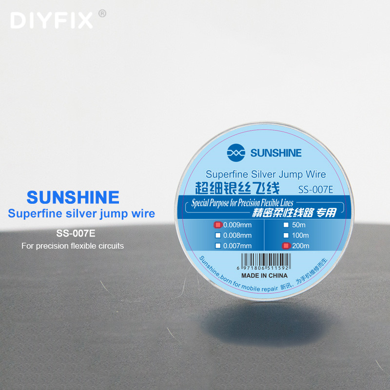 0.009mm 200m Ultra-Fine Jump Wire For Mobile Phone Precision Flexible Circuits Dedicated Motherboard Rework Repair Tools SS-007E
0.009mm 200m Ultra-Fine Jump Wire For Mobile Phone Precision Flexible Circuits Dedicated Motherboard Rework Repair Tools SS-007E