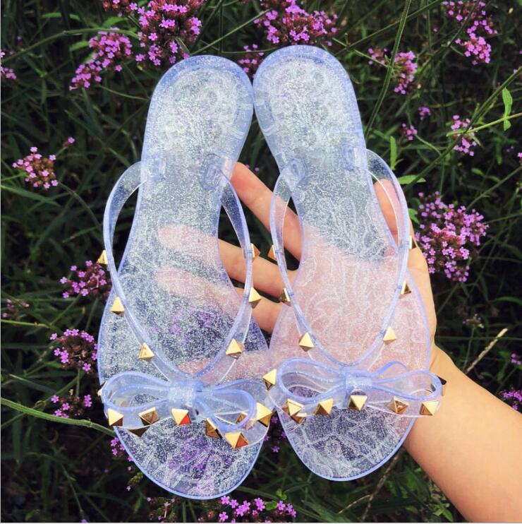 Hot Sale Woman Summer Sandals Rivets Big Bowknot Flip Flops Beach Sandalias Femininas Flat Jelly Designers Sandals, Black-v
Hot Sale Woman Summer Sandals Rivets Big Bowknot Flip Flops Beach Sandalias Femininas Flat Jelly Designers Sandals, Black-v