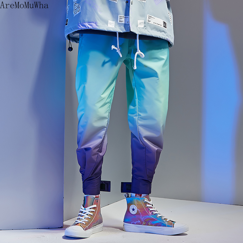 AreMoMuWha New Gradient Color Trousers Men Tide Brand Korean Casual Pants Personality Trend Loose Sports Hip-hop Pants QX1449, Black white
AreMoMuWha New Gradient Color Trousers Men Tide Brand Korean Casual Pants Personality Trend Loose Sports Hip-hop Pants QX1449, Black white