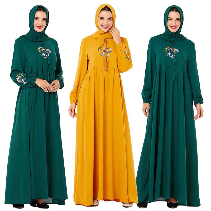 Casual Abaya Women Muslim Maxi Dress Islamic Embroidery Kaftan Plus Vintage Loose Prayer Dresses Turkey Clothing Robes Gown New
Casual Abaya Women Muslim Maxi Dress Islamic Embroidery Kaftan Plus Vintage Loose Prayer Dresses Turkey Clothing Robes Gown New