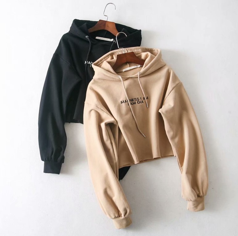 Letter Print Crop Sweatshirt Long Sleeve Crop Top Women Fitness Hoodie Girls Streetwear Black Japanese Lettering Clothes II50MS
Letter Print Crop Sweatshirt Long Sleeve Crop Top Women Fitness Hoodie Girls Streetwear Black Japanese Lettering Clothes II50MS