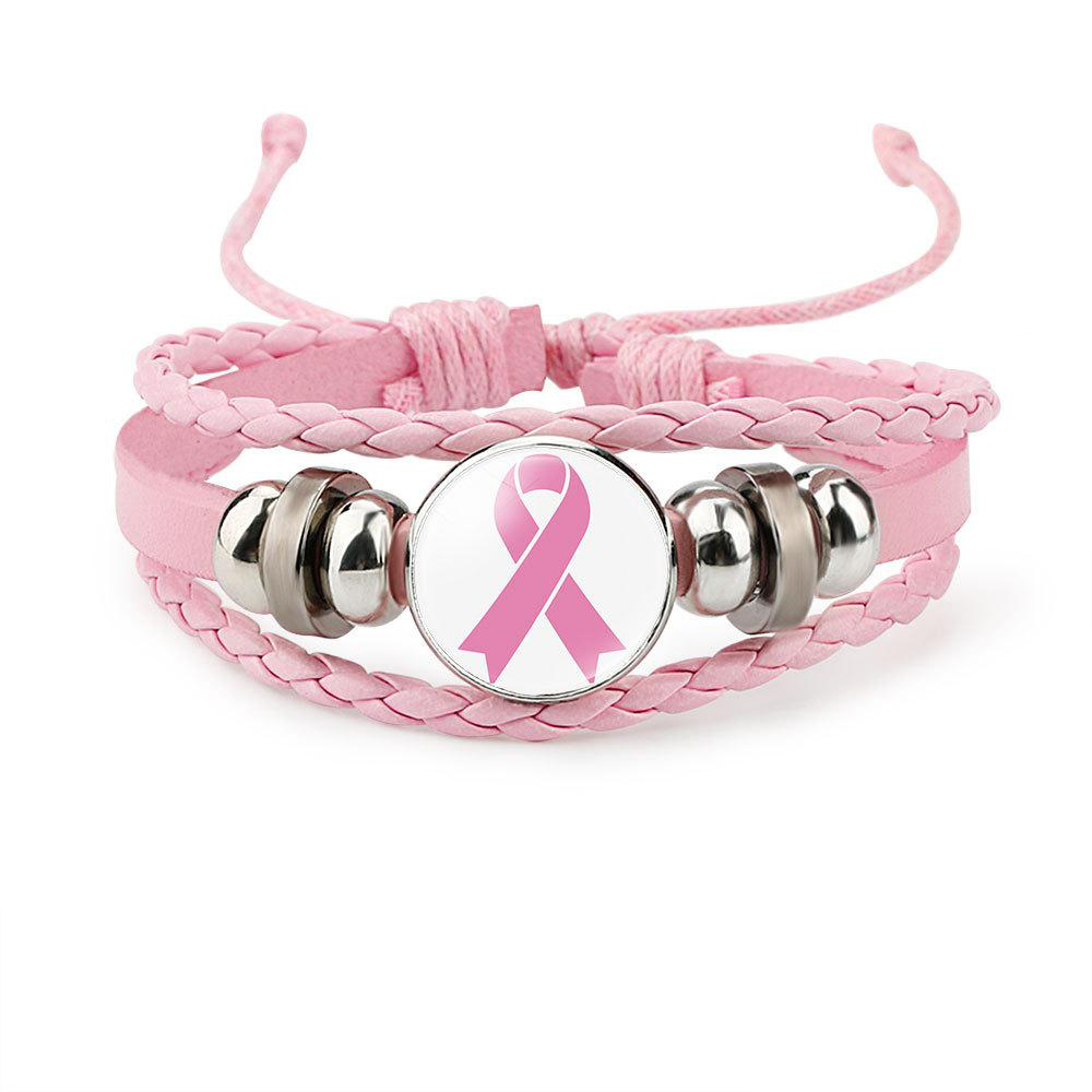 New Breast Cancer Awareness Bracelet For Women Ribbon charm Faith Hope Love Braided leather rope Wrap Bangle Fashion Jewelry
New Breast Cancer Awareness Bracelet For Women Ribbon charm Faith Hope Love Braided leather rope Wrap Bangle Fashion Jewelry