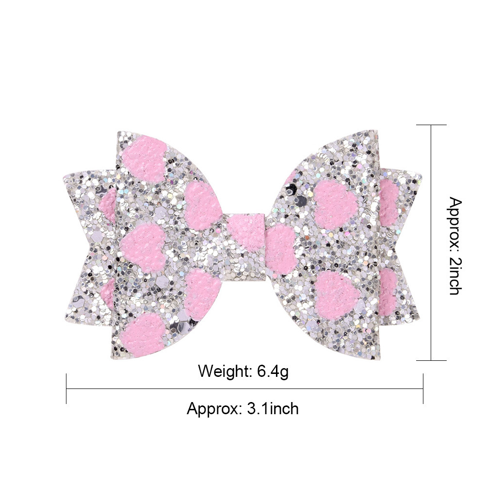 New Kids hair Bows accessories Sets Sequin Peach Heart Design Bow boutique Hair accessory barrettes Girls Hair Pin Set hairs Clips