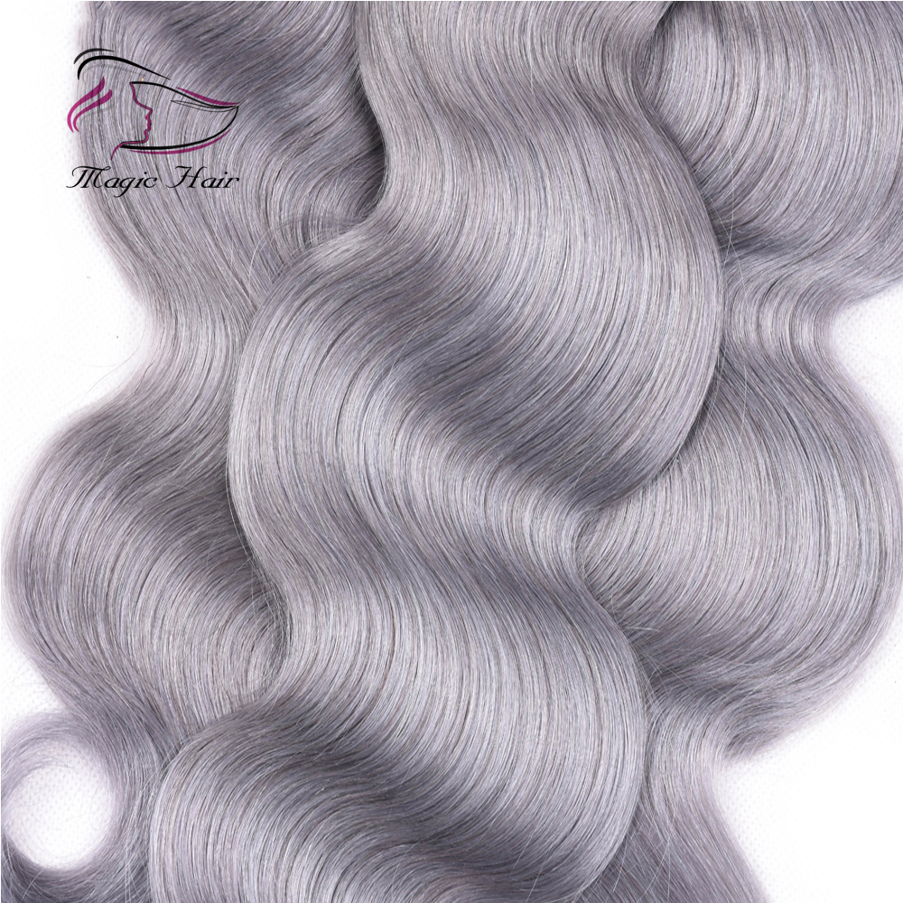 Evermagic Body Wave Ombre Color T1B/Grey T1B/Gray T1B/Sliver 3pieces Bundles With 1piece Closure 10-20inches human hair extension