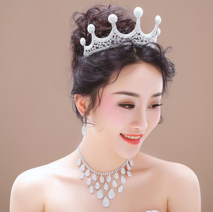 Bridal Jewelry Sets Wedding Bridal Jewelry bride accessories set for Wedding decorations necklace earrings and a crown