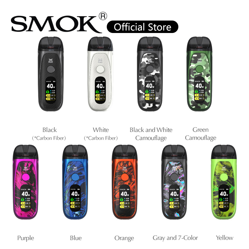 Smok Pozz X Pod Kit 40W Built-in 1400mAh Battery 4.5ml RPM Pod Cartridge Bottom Coil Based Airflow Adjustment Ring 100% Original, White ( carbon fiber)
Smok Pozz X Pod Kit 40W Built-in 1400mAh Battery 4.5ml RPM Pod Cartridge Bottom Coil Based Airflow Adjustment Ring 100% Original, White ( carbon fiber)