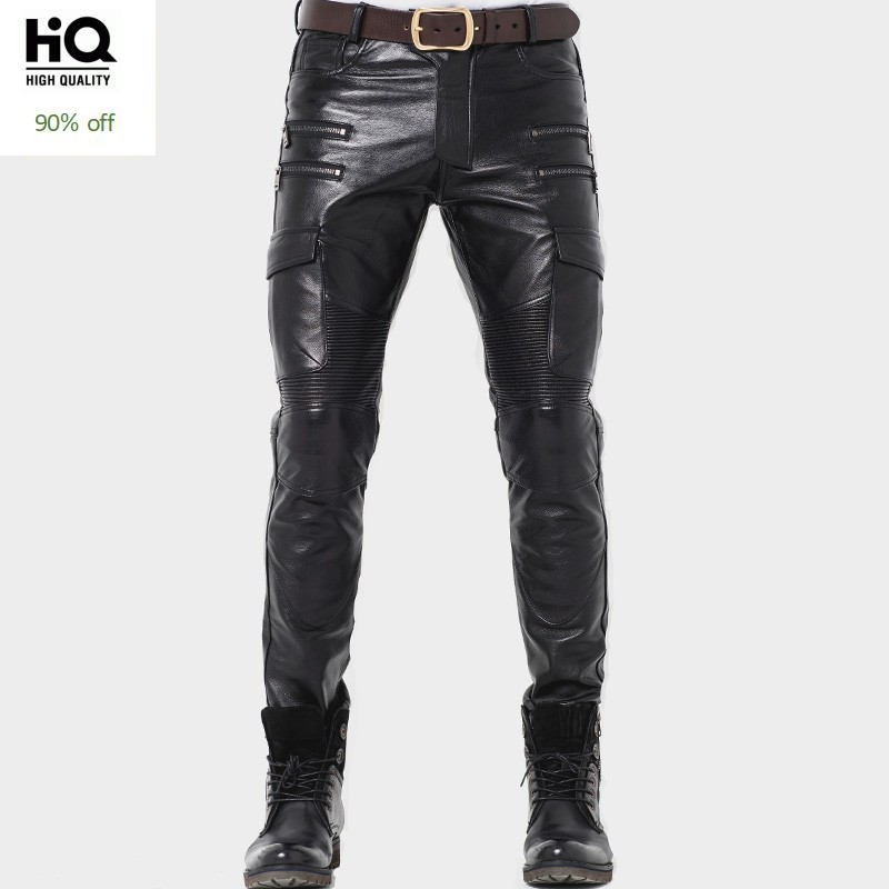Winter Luxury Mens Genuine Leather Pants Skinny Motorcycle Cowhide Leather Pants Warm Windproof Long Trousers Man Slim Fit, Black
Winter Luxury Mens Genuine Leather Pants Skinny Motorcycle Cowhide Leather Pants Warm Windproof Long Trousers Man Slim Fit, Black