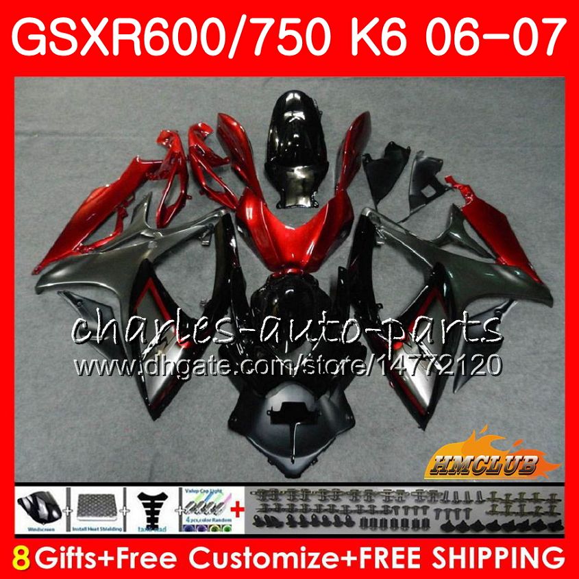 Body For SUZUKI GSX R600 GSX R750 GSXR600 2006 2007 8HC.68 GSX-R600 GSXR-750 K6 GSXR 600 750 06-07 GSXR750 Dark red grey 06 07 Fairing kit, No. 1
Body For SUZUKI GSX R600 GSX R750 GSXR600 2006 2007 8HC.68 GSX-R600 GSXR-750 K6 GSXR 600 750 06-07 GSXR750 Dark red grey 06 07 Fairing kit, No. 1
