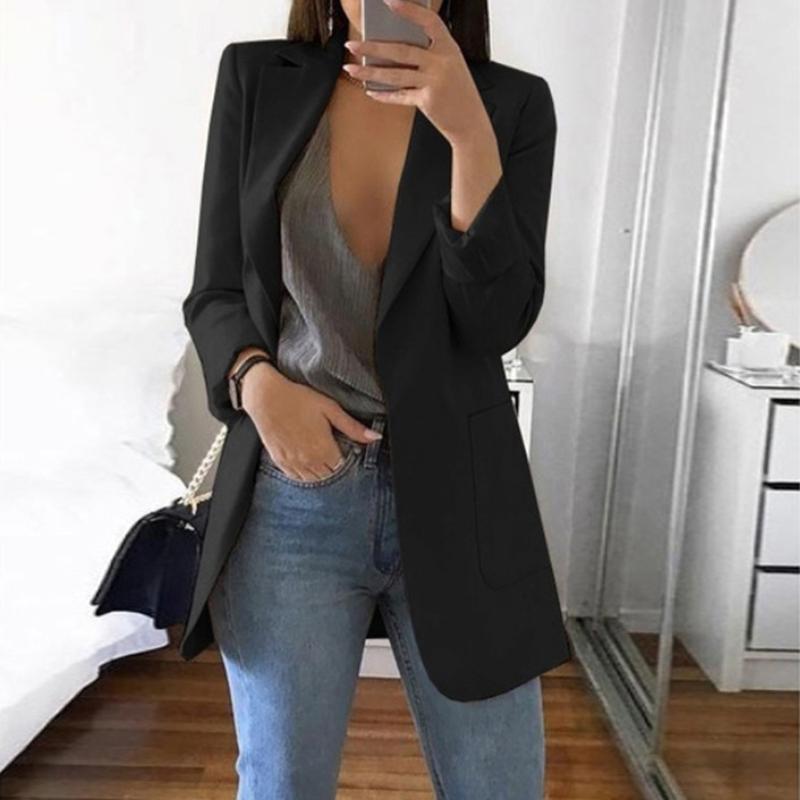 new women casual long sleeve coat suit office ladies slim cardigan tops blazer jacket outwear women clothing oversize 5xl