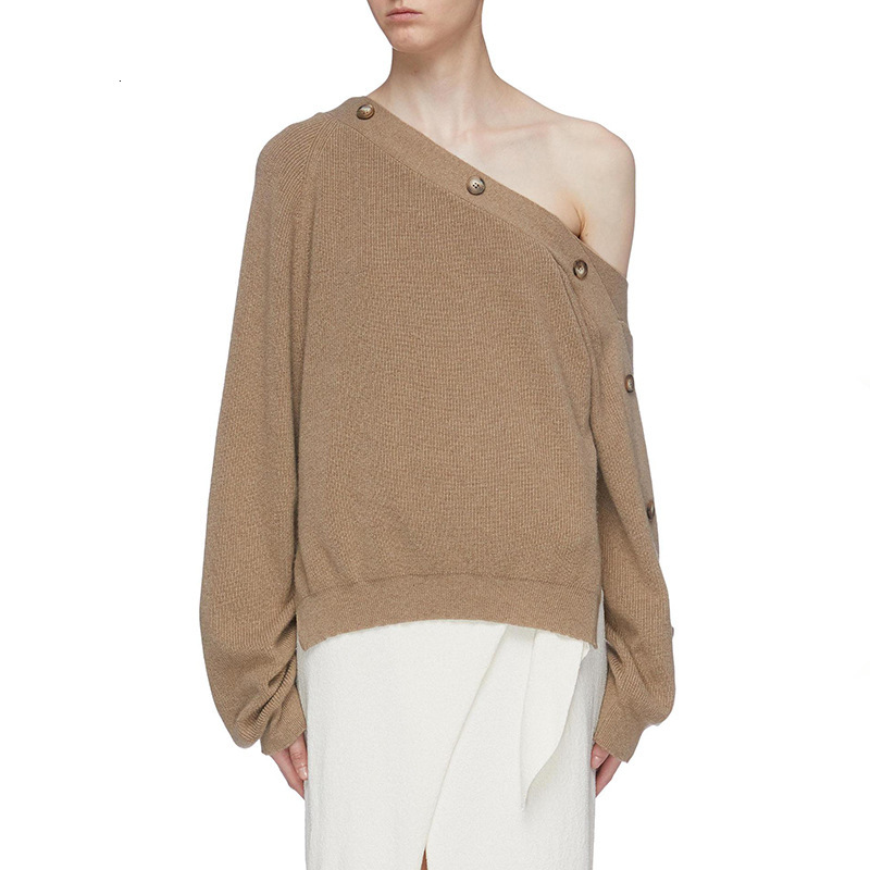 Solid Color Diagonal Shoulder Knitting Shirt Female 2020 Season Sexy Off Shoulder Long Sleeve Loose Sweater Female, Camel
Solid Color Diagonal Shoulder Knitting Shirt Female 2020 Season Sexy Off Shoulder Long Sleeve Loose Sweater Female, Camel