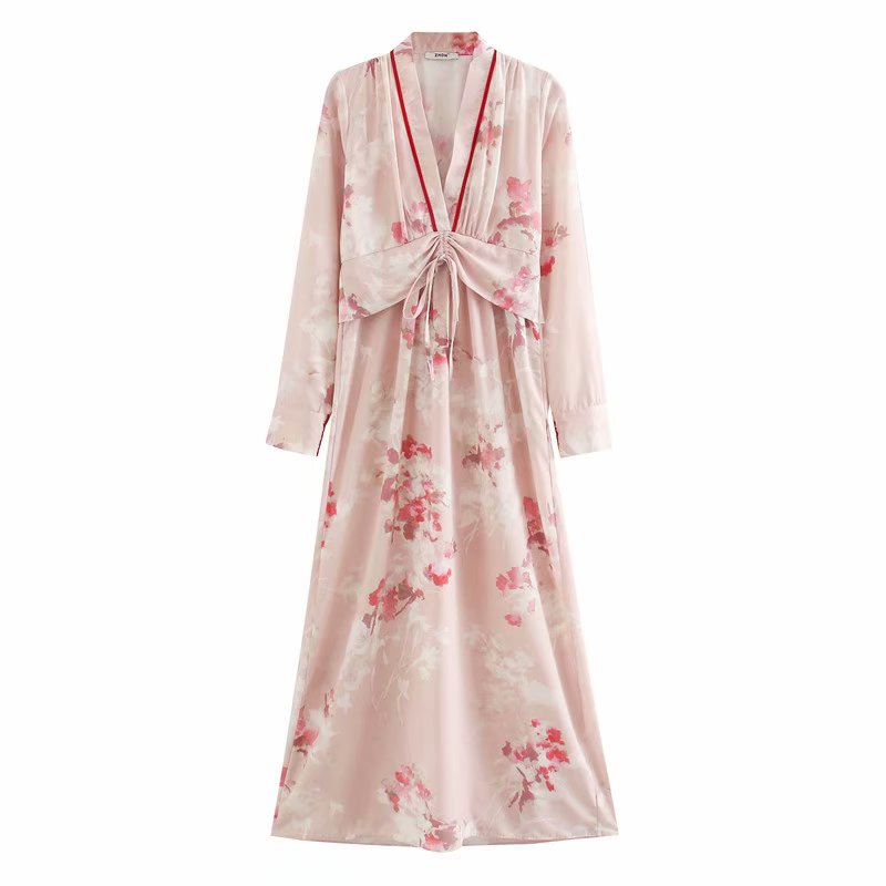 2020 Women vintage v neck flower prints casual long kimono Dress female pleates bow tied pink vestidos Chic brand Dresses DS3769, As pic ds3769ld
2020 Women vintage v neck flower prints casual long kimono Dress female pleates bow tied pink vestidos Chic brand Dresses DS3769, As pic ds3769ld