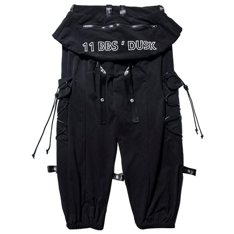AELFRIC Removable Belt Bag Cargo Pants Men Fashion Reflective Casual Harajuku Streetwear Sweatpants Hip Hop Joggers Trouser