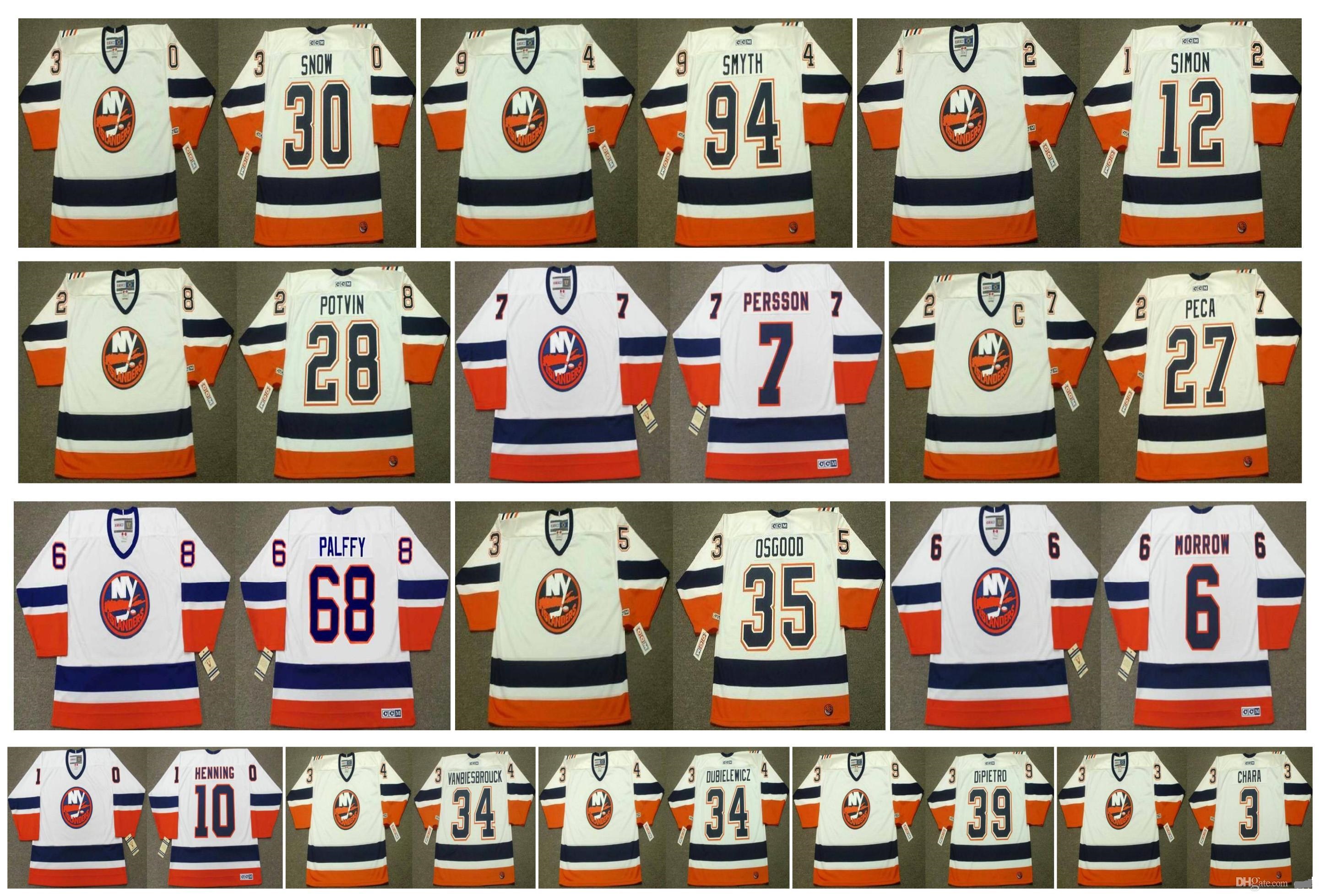 Vintage New York Islanders Jerseys 39 RICK DiPIETRO 68 Palffy 35 OSGOOD 6 KEN MORROW 10 HENNING 34 VANBIESBROUCK 34 DUBIELEWICZ CCM Hockey, Colour 3
Vintage New York Islanders Jerseys 39 RICK DiPIETRO 68 Palffy 35 OSGOOD 6 KEN MORROW 10 HENNING 34 VANBIESBROUCK 34 DUBIELEWICZ CCM Hockey, Colour 3