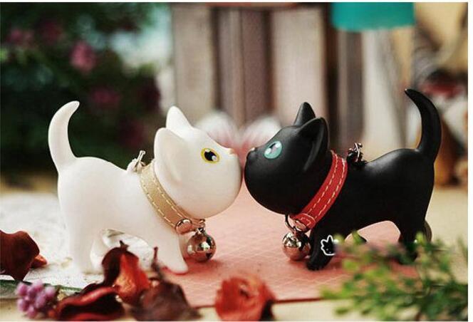 New 10pcs New Fashion Cute Kawaii Metal Kitten Cat Key Chain Ring Anime Keychain Novelty Creative Trinket Charm Women Girl Kids