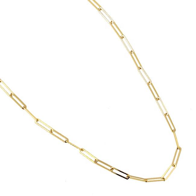 Fashion 925 Sterling Silver Plain Large Paper Clip Paperclip Chain Necklace Custom
