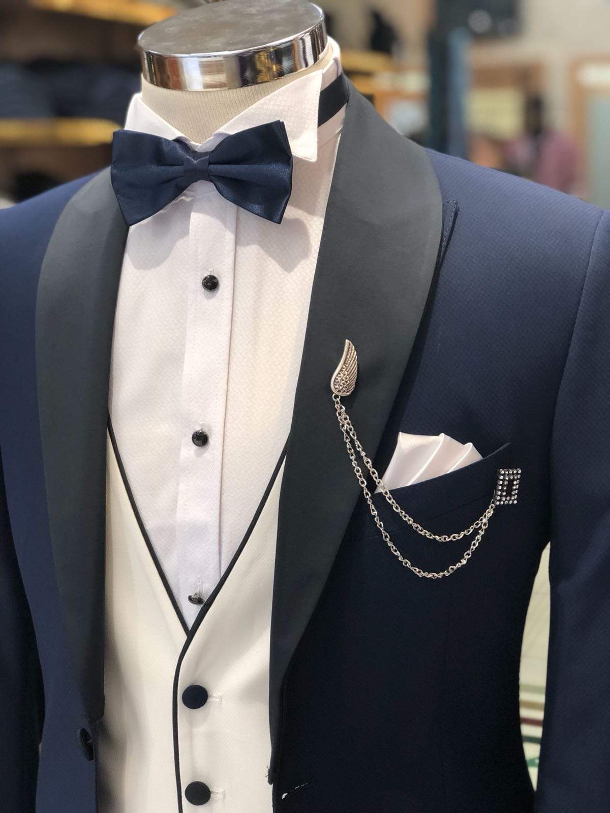 dark navy mens suits groomsmen formal wear wedding tuxedos bride men dinner suit leisure sets outfits custom made jacketspants