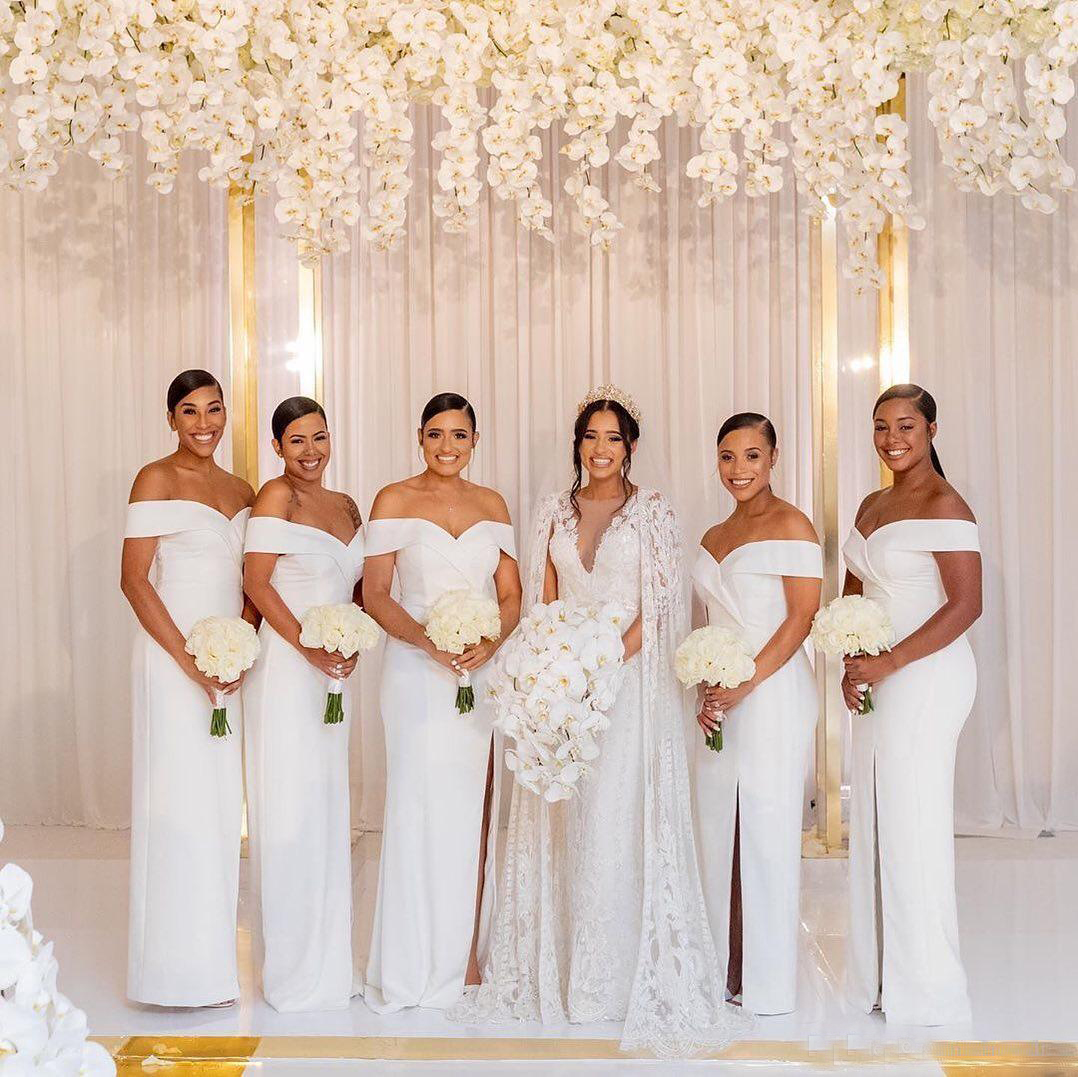 Off The Shoulder Long Bridesmaid Dresses Summer Garden Formal Wedding Party Maid of Honor Gowns Plus Size Custom Made
