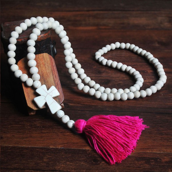 2019 18 Styles Wooden Beaded Sweater Chain Ethnic Wind Wood Beads 3 Layered Tassel Pendant Necklace Long Necklaces for Women Girl Gift