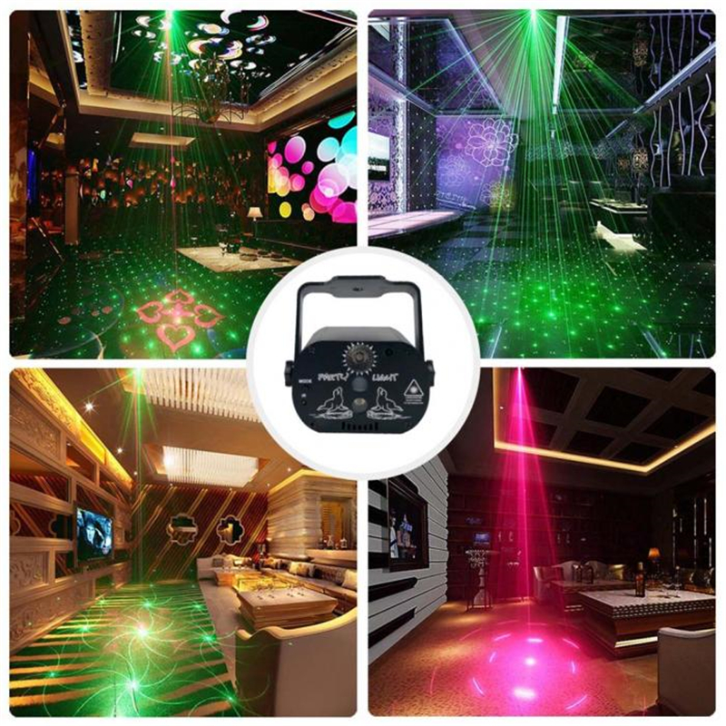 Mini Stage Light Disco Laser DJ Lights 60 Patterns Party Light For Birthday Wedding Party Bar KTV