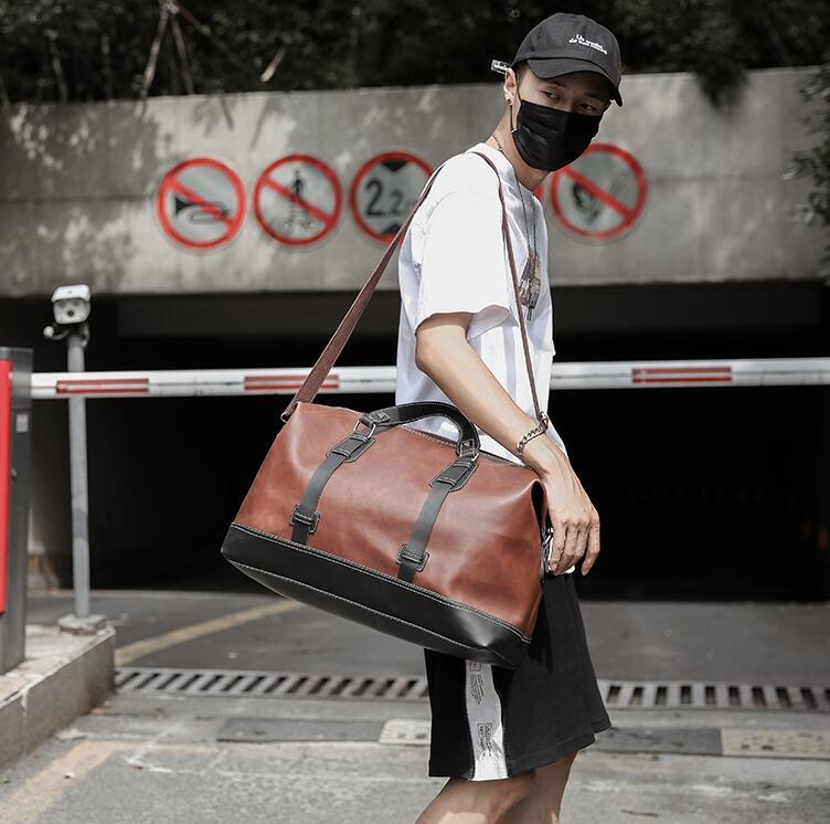 men handbag fashion stripes contrast leather men travel bag retro crazy horse PU travel bag multi-functional wet and dry separation fitness, Coffee
men handbag fashion stripes contrast leather men travel bag retro crazy horse PU travel bag multi-functional wet and dry separation fitness, Coffee