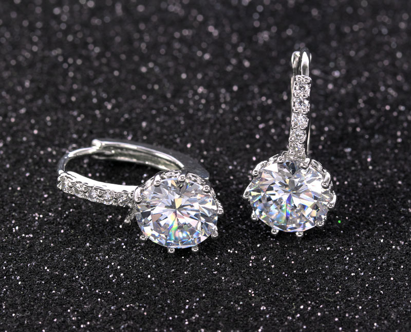 2020 Ear Stud Earrings For Women 11 Colors Round With Cubic Zircon Charm Flower Stud Earrings Women Jewelry Gift diamond earings
