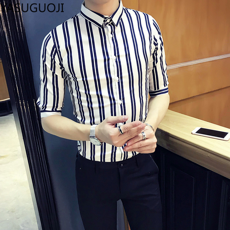 YASUGUOJI Summer Fashion Slim Fit Men Shirts Stand Collar Half Sleeve Mens Dress Shirts Casual Striped Shirt Men Camisas Hombre, Black
YASUGUOJI Summer Fashion Slim Fit Men Shirts Stand Collar Half Sleeve Mens Dress Shirts Casual Striped Shirt Men Camisas Hombre, Black
