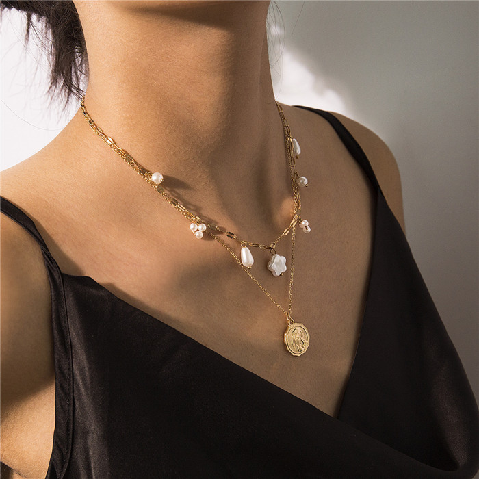 Fashion-e pendant necklace Hip Individuality multilayer Pendants for Women Birthday New Year Gift Drop Shipping