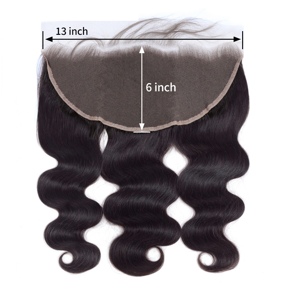 Brazilian Straight Body Loose Wave 13x6 Frontal with Baby Hair Ear to Ear Lace Frontal Closure 100% Remy Hair Human Hair