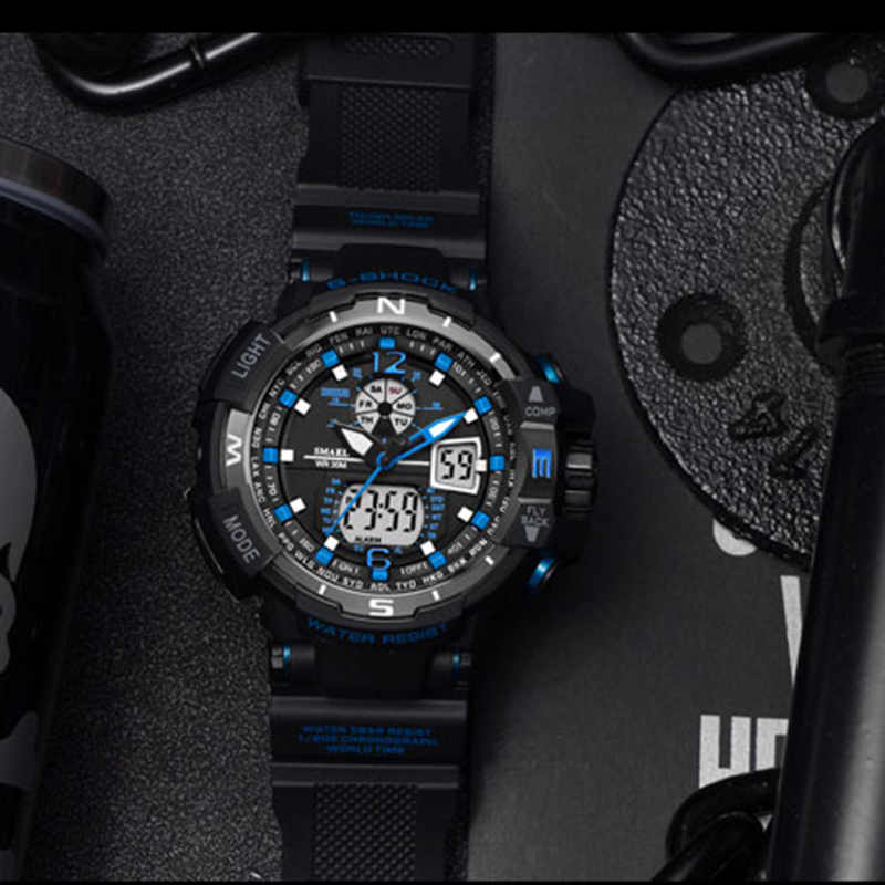 2020 Man Sport Watch Waterproof Shock Resitant SMAEL Brand Luxury Men's Wrist Watch S Shock 1376 Digital Clock LED Mens Watches Gold, Slivery;brown
2020 Man Sport Watch Waterproof Shock Resitant SMAEL Brand Luxury Men's Wrist Watch S Shock 1376 Digital Clock LED Mens Watches Gold, Slivery;brown