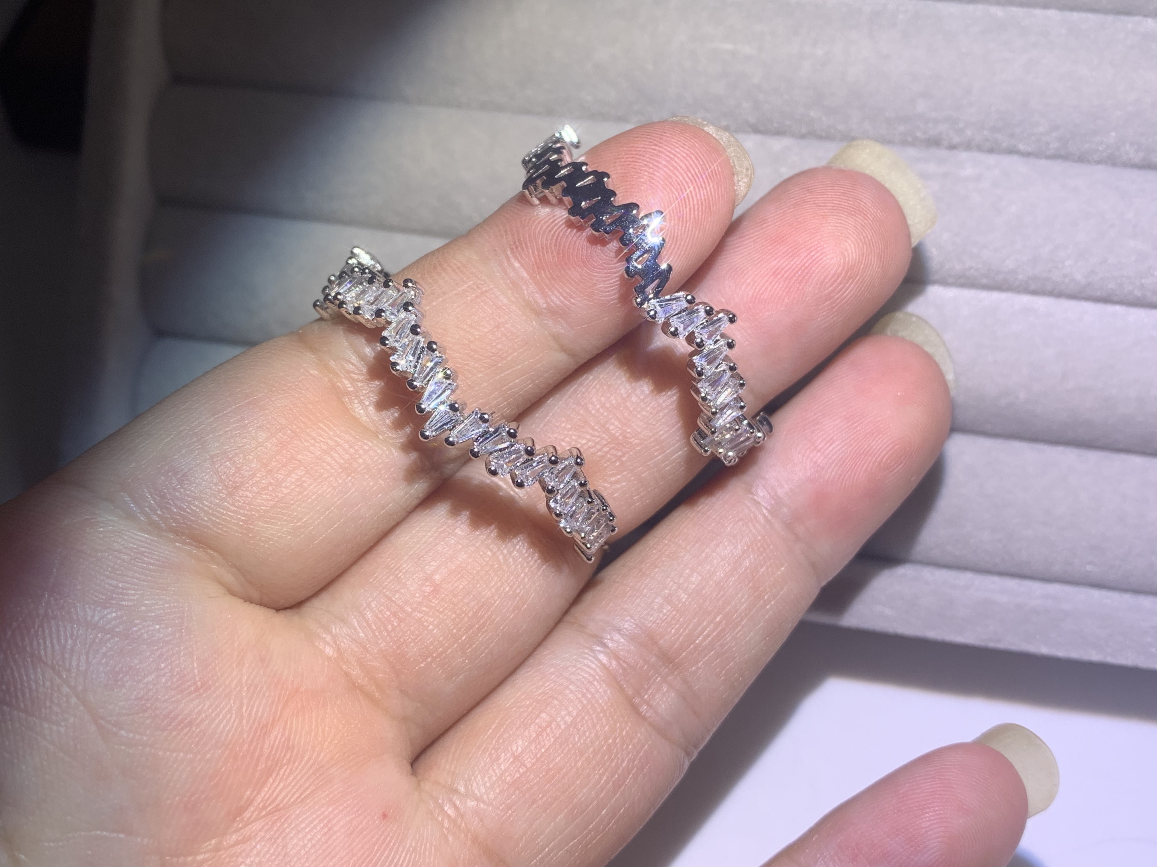 Irregular Sterg Sier Hip Hop Stud Earrings for Women, T Princess Cut 5A CZ Dia Wedding Earring Jewelry Gift