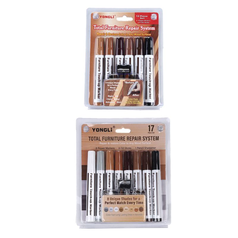 Furniture color repair pen, 13 sets. Rendering repair wax sticks to cover stains and scratches
Furniture color repair pen, 13 sets. Rendering repair wax sticks to cover stains and scratches