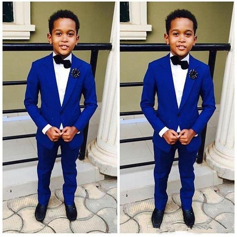 royal blue boy formal suits dinner tuxedos little boy groomsmen kids children for wedding party prom suit formal wear jacketspants