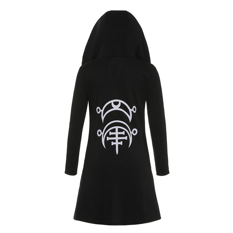 Men Gothic Hoodies Plus Size S-6XL Casual Cool Black Sweatshirts Loose Cotton Hooded Couples Print Punk Hoodies