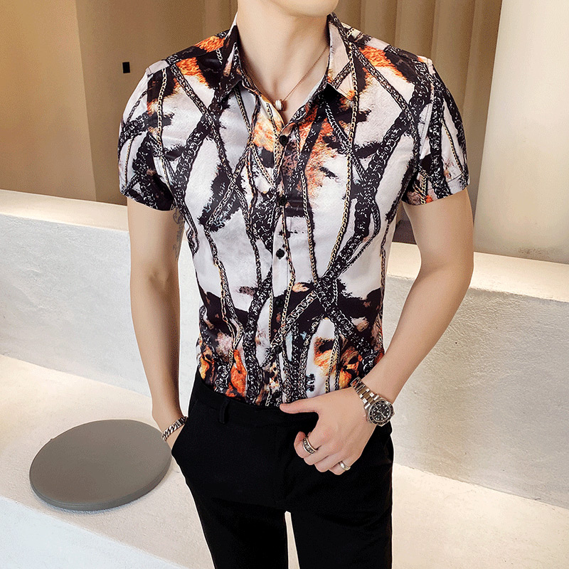 Casual Shirt Formal Business Dress Shirts Streetwear 2020 Summer Printing Slim Size Men's Short Sleeve Shirt Big Size Men, As picture
Casual Shirt Formal Business Dress Shirts Streetwear 2020 Summer Printing Slim Size Men's Short Sleeve Shirt Big Size Men, As picture