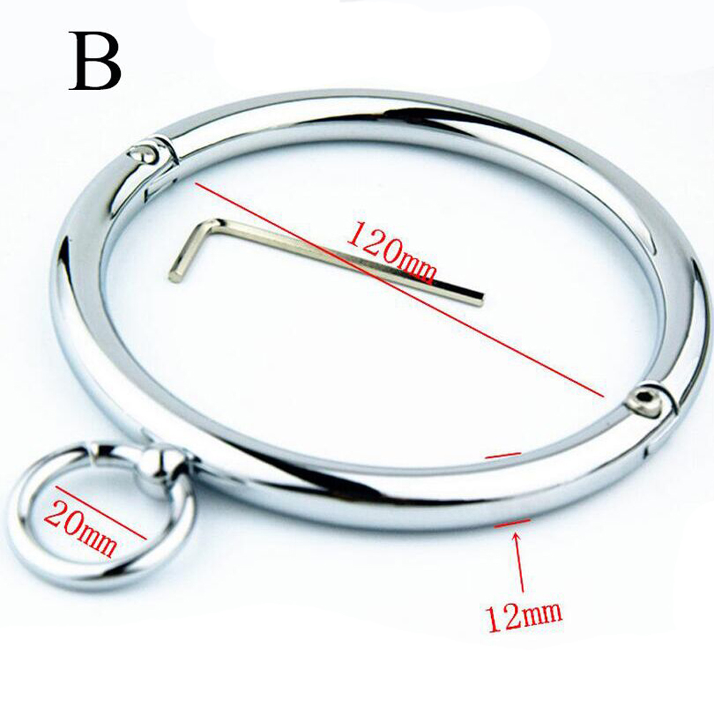 Metal Collar BDSM Bondage Slave Fetish Necklace Stainless Steel Sex Toys for Couples Adult Sex Accessories for Woman Y200409