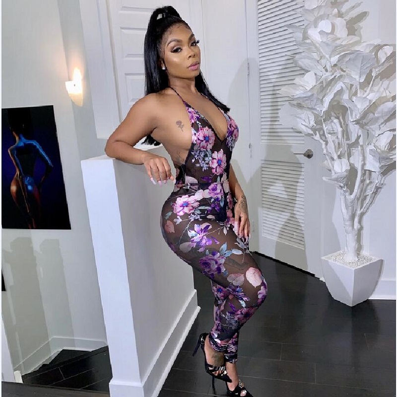 Beach style sexy see-through print jumpsuits lady halter deep v-neck sleeveless sexy one piece set full length sports catsuits, Purple
Beach style sexy see-through print jumpsuits lady halter deep v-neck sleeveless sexy one piece set full length sports catsuits, Purple