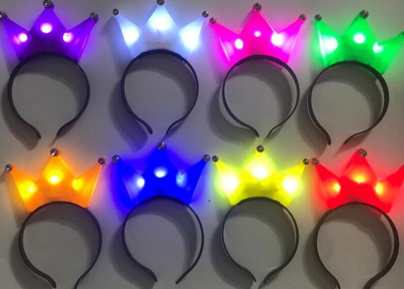 New Colorful Princess Tiara Crown LED Flashing Headband Kids Adults Light Up hair Accessories Rave Glow Party Supplies