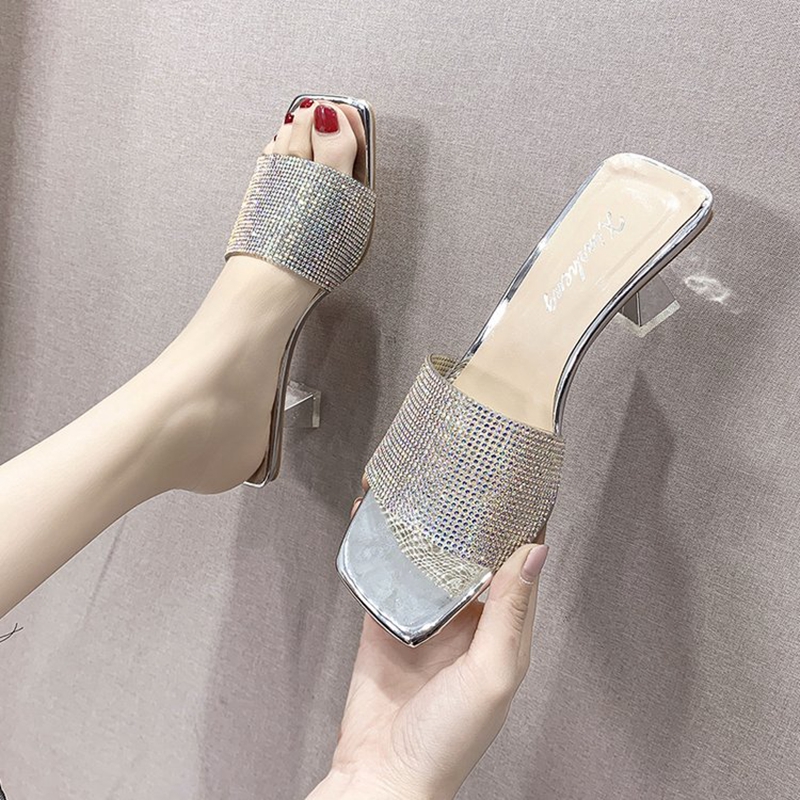 Glitter Silver Gold Rhinestones High Heel Slippers Women Shiny Sandals Summer Shoes Party Sandals Metal Heel Slippers Women
Glitter Silver Gold Rhinestones High Heel Slippers Women Shiny Sandals Summer Shoes Party Sandals Metal Heel Slippers Women