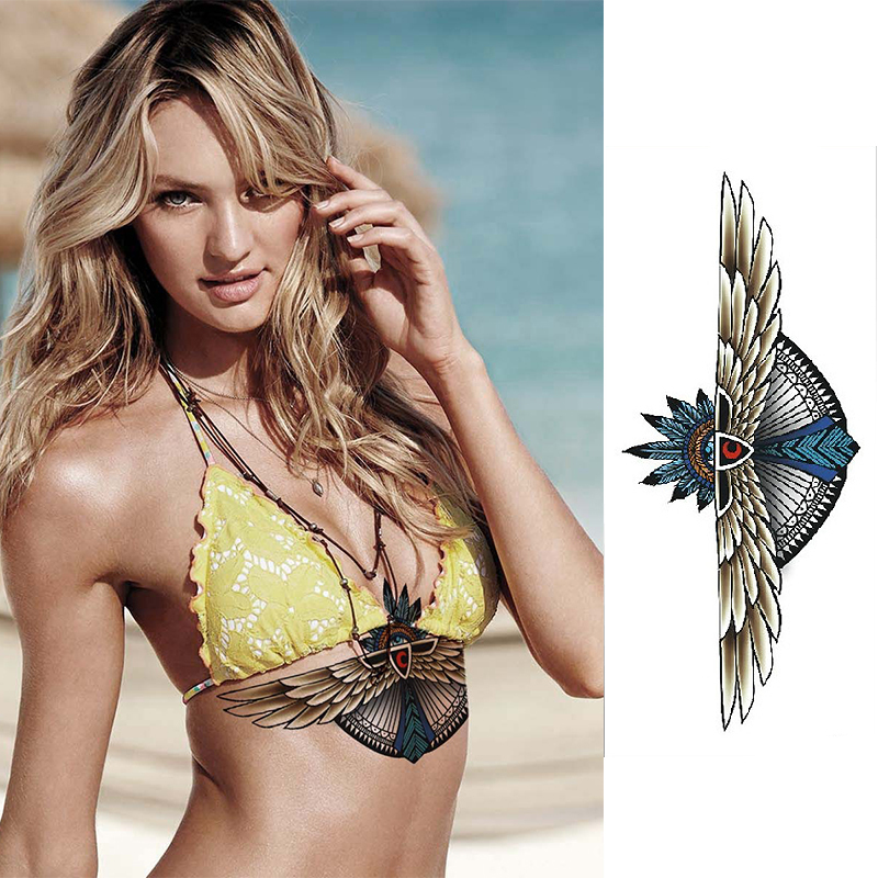 1pcs 2016 New Beautiful Design Waterproof Under Breast Tattoo, Ornamental Temporary Metal Tattoo, Sexy Women Tattoo!