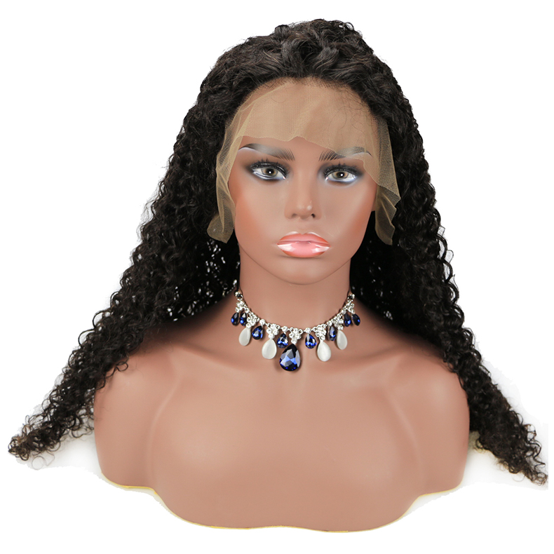 Jerry Curly Front Wig Brazilian Virgin Human Hair Full Lace Wigs For Women Natural Color