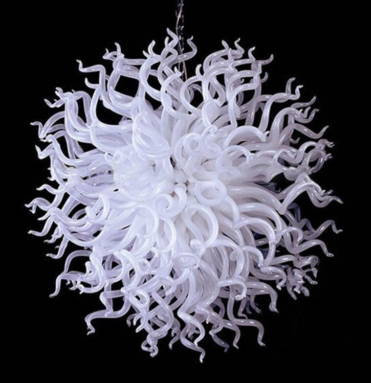 Novelty Murano Blown Lamps Chandeliers LED Light Source Round 100% Handmade White Glass Chandelier for Sale
Novelty Murano Blown Lamps Chandeliers LED Light Source Round 100% Handmade White Glass Chandelier for Sale