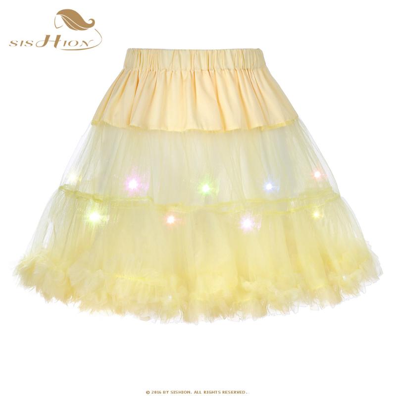 SISHION Tulle Skirts Fashion High Waist Pleated Tutu Skirt Colorful LED Petticoat Crinoline Underskirt Party Women Skirt Yellow, Black
SISHION Tulle Skirts Fashion High Waist Pleated Tutu Skirt Colorful LED Petticoat Crinoline Underskirt Party Women Skirt Yellow, Black