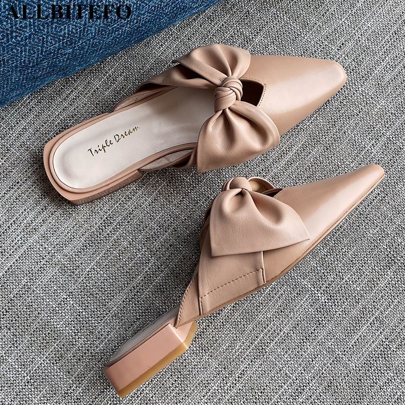 ALLBITEFO natural genuine leather women slipper Bow design fashion high heels women shoes flip flops summer high heel shoes, As picture
ALLBITEFO natural genuine leather women slipper Bow design fashion high heels women shoes flip flops summer high heel shoes, As picture