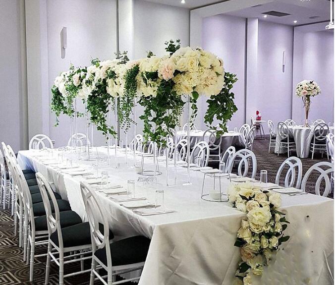 Wedding Porps Acrylic Flower Stand Crystal Vase Transparent Load Lead Table Center Frame Candle Holder Home Decoration