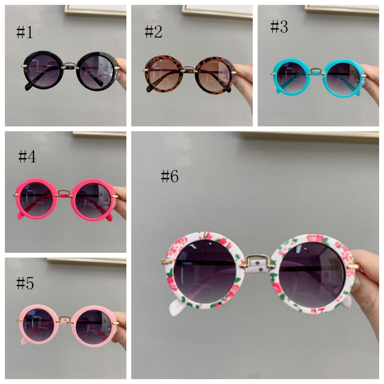 Sunglasses Retro Goggle Round Girls Eyeglasses Children Beach Sun Glasses Summer Kids Accessories Leopard Flower 6 Colors DHW3432 Z260305