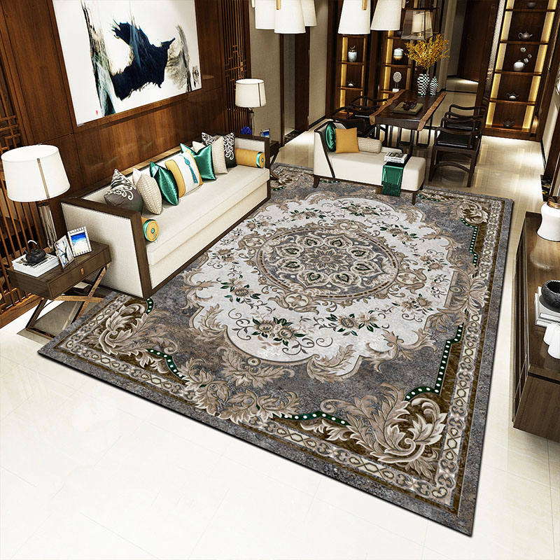 

Retro Persian Floral Rug Non Skid Washable Carpet for Bedroom Living Room Kitchen Floor Mat Best Price, As pic