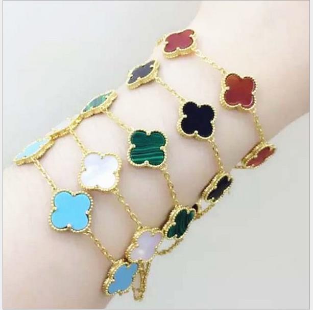 Black and white red and green shell flower five Flower Bracelet 18K Gold Bracelet five flower bracelet
Black and white red and green shell flower five Flower Bracelet 18K Gold Bracelet five flower bracelet
