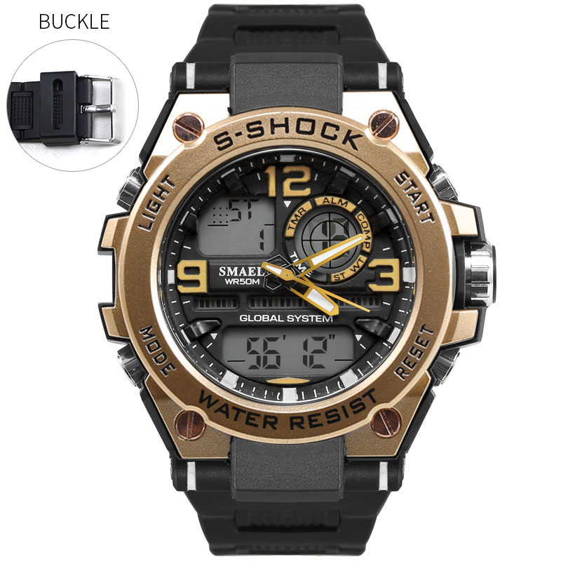 SMAEL Fashion Casual Male Watch Gray Color Dual display LED 50M Waterproof Dive Men Silicone Sport Watch Relogio 1603, Khaki
SMAEL Fashion Casual Male Watch Gray Color Dual display LED 50M Waterproof Dive Men Silicone Sport Watch Relogio 1603, Khaki